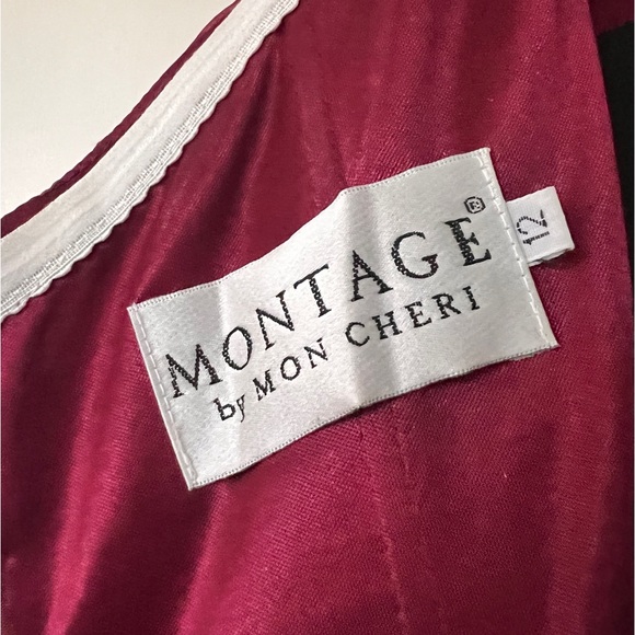 MOTHER OF THE BRIDE Montage by Mon Cheri Cranberry Lace/Organza Gown #119931 - Picture 7 of 10